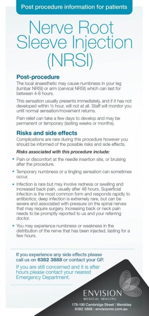 Nerve Root Sleeve Injection (NRSI) - Envision Medical Imaging